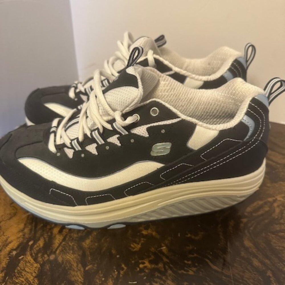 Skechers Black and White Athletic Shoes